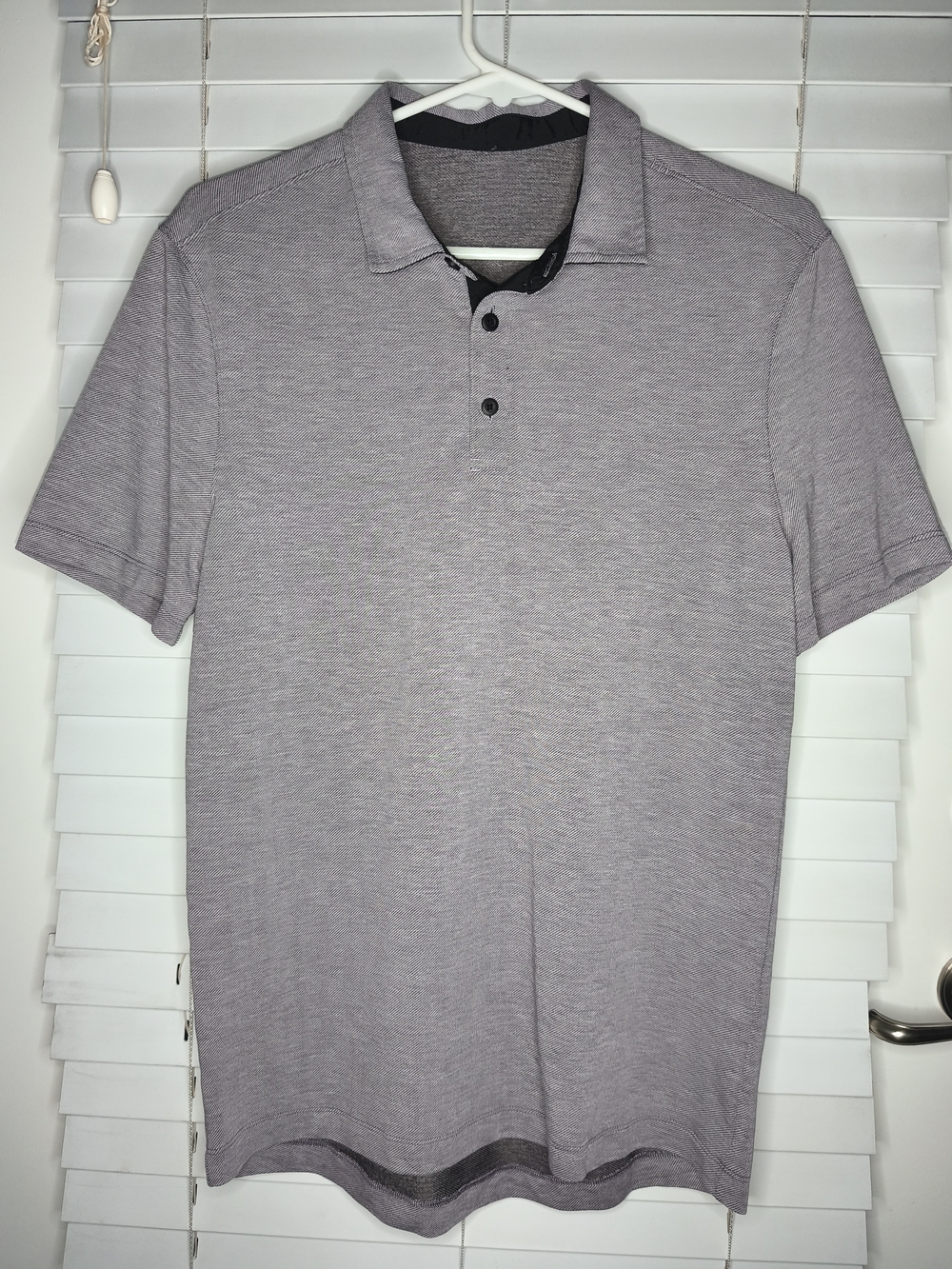 Lululemon Evolution Performance Men's Polo Shirt Size M Lilac Purple Short Sl